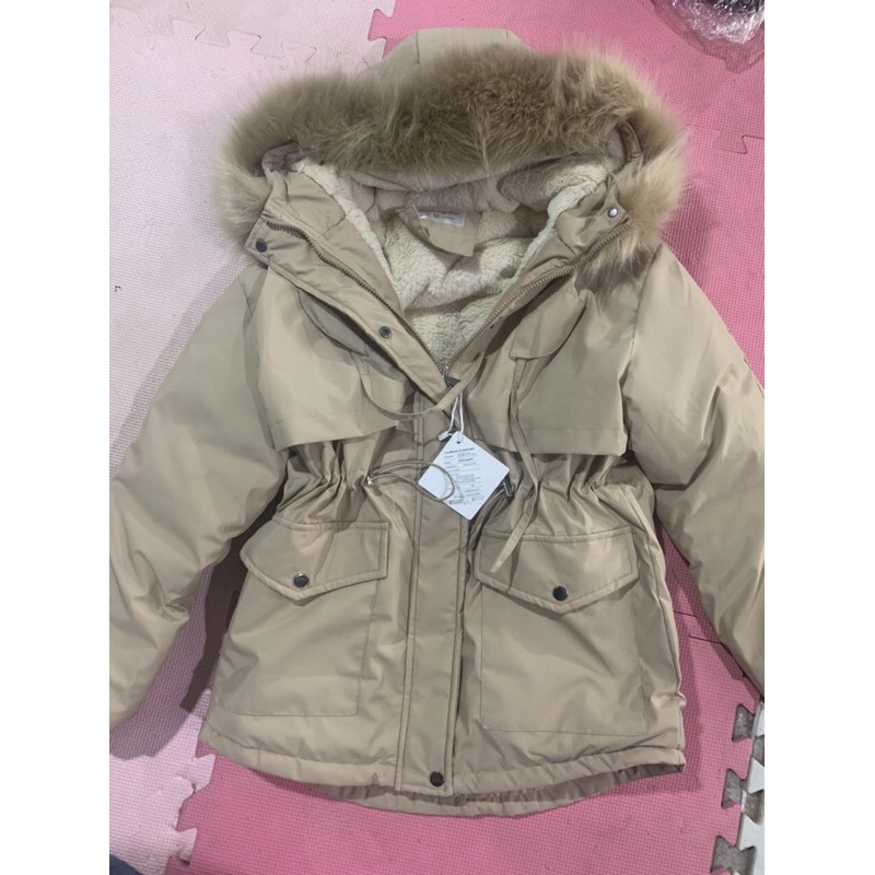 Áo Khoác Nữ KaKy Lót Lông Dáng Dài-Thời Trang Đông Chuẩn Quảng Châu