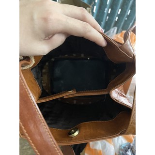 Túi du lịch da đan bằng da thật 100% size 28x27