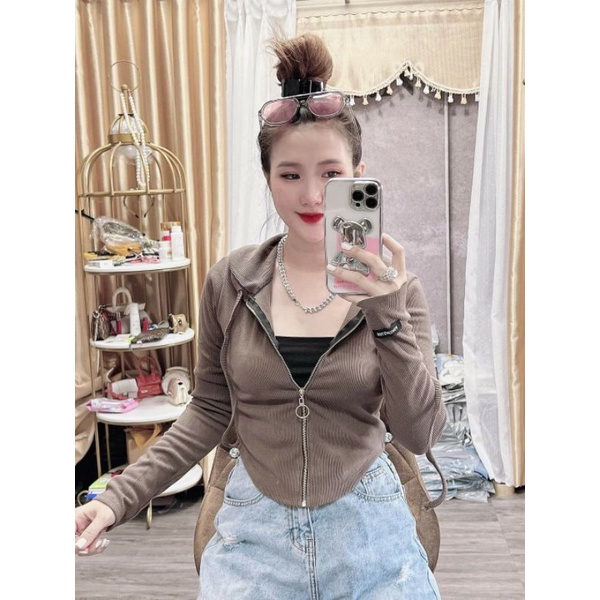 [36-50kg] Áo Khoác Lửng Thun Nhung Tăm Balen Cao Cấp. Áo khoác Nữ Form Tôn Dáng, Ôm Body [Balen]