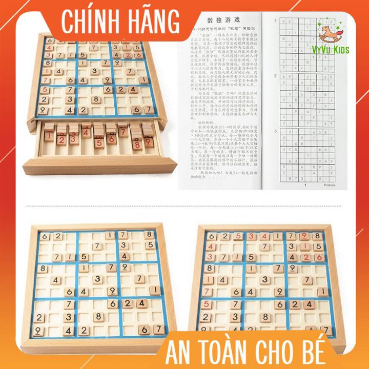 Bộ Sudoku điền số bằng gỗ luyện IQ ♥️ CHÍNH HÃNG♥️ ĐỒ CHƠI GIÁO DỤC♥️ giúp trẻ nhỏ rèn luyện khả năng tập trung suy nghĩ
