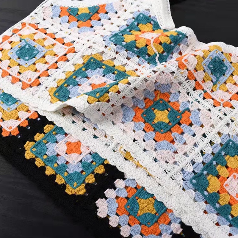 Brroa Áo Croptop Hai Dây Dệt Kim Họa Tiết Kẻ Sọc Vuông / Vuông Màu Cầu Vồng Thời Trang Đi Biển Cho Nữ