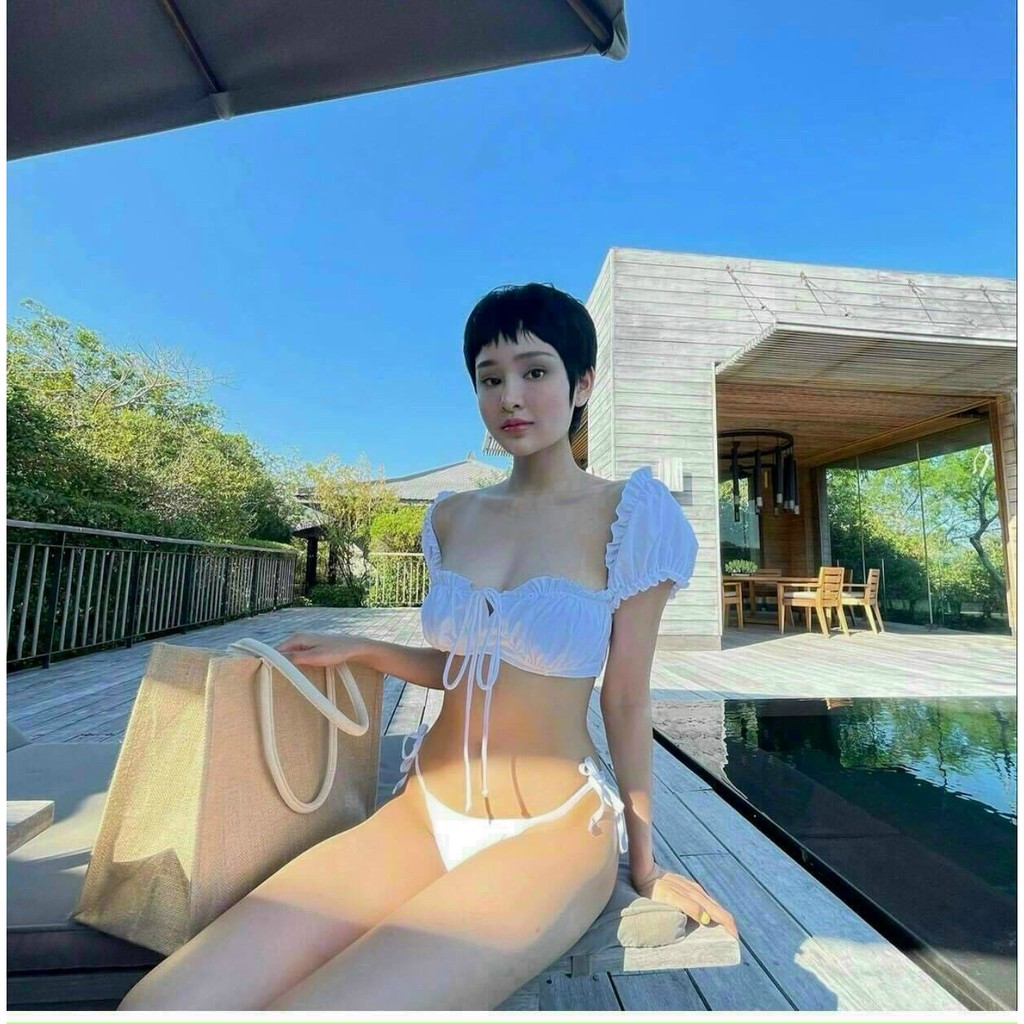 Bikini 2 mảnh bèo nhún rút dây hiền hồ hot quá neh chị em ơi