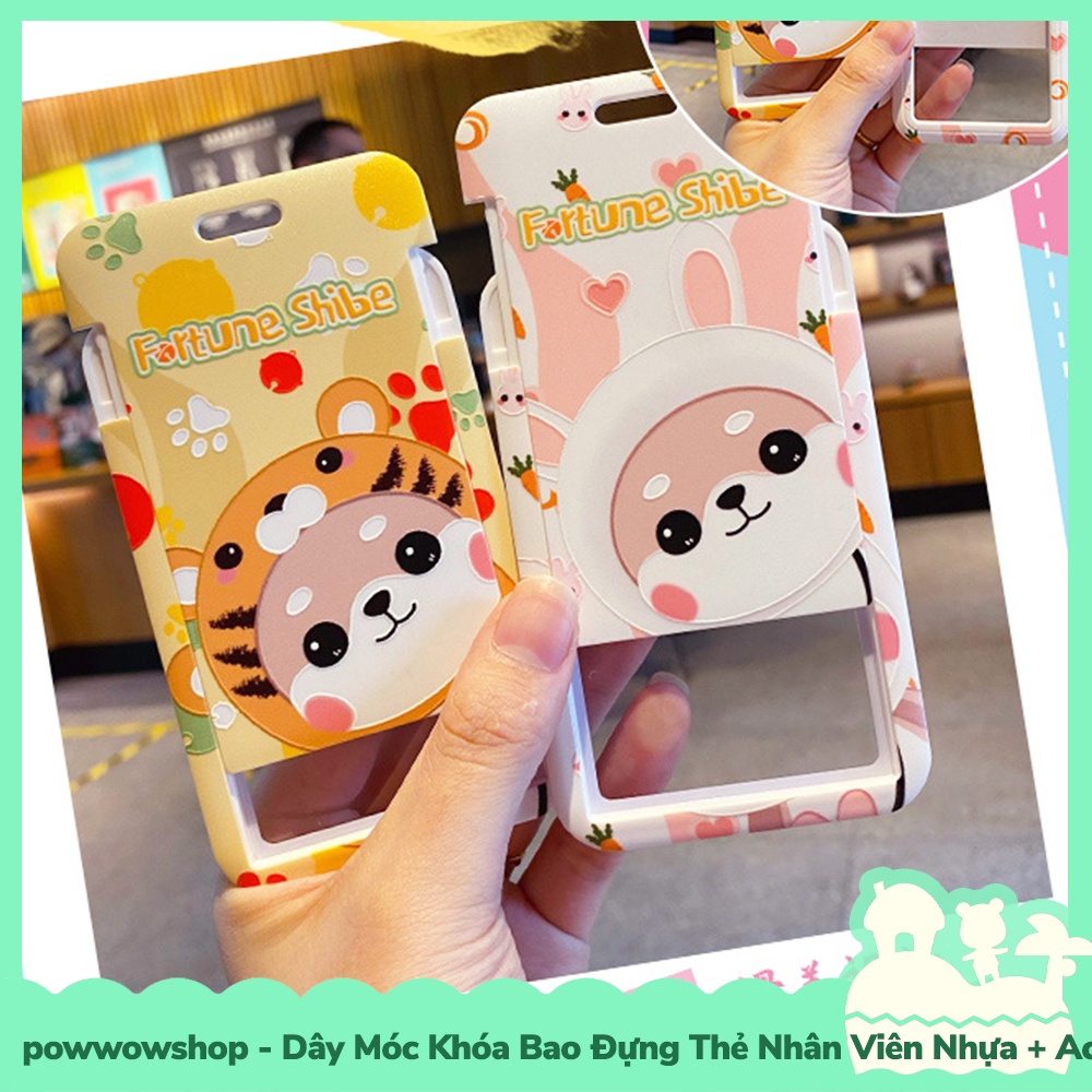 [Sẵn VN - Hỏa Tốc] Dây Móc Khóa Bao Đựng Thẻ Nhân Viên Nhựa PC+Acrylic Mẫu Fortune Shibe Shiba Dog