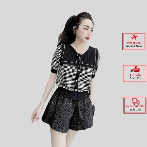 áo len kẻ ngang đen trắng chất len tăm co giãn thoải mái phong cách Hàn Quốc 2021