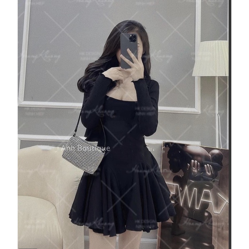 Set Đầm Body Dáng Xòe Kèm Áo Khoác