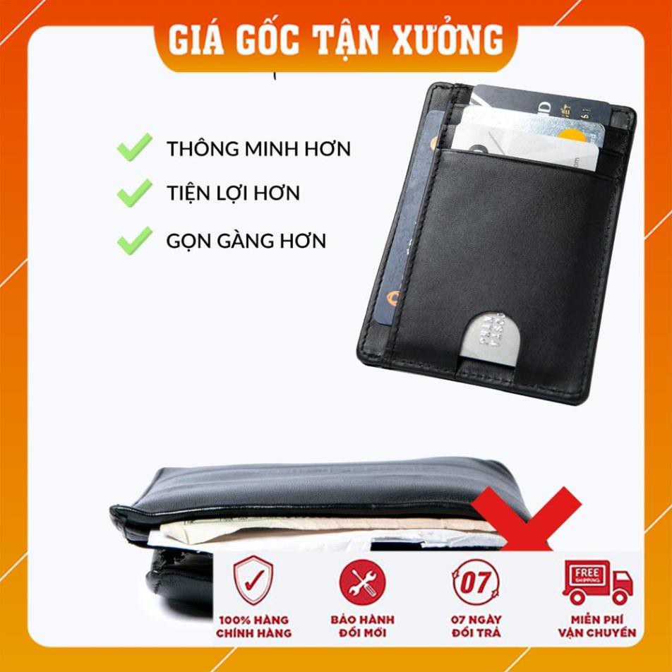 [DA THẬT CAO CẤP] Ví namecard/Ví da bò thật siêu mỏng chống trộm RFID thông minh nhỏ gọn tinh tế Rainbow RBULW 001