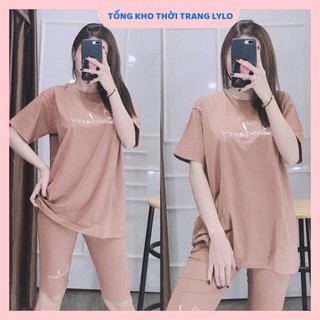 Bộ đồ mặc nhà quần lửng áo cộc tay chất thun mỏng mát siêu mềm mịn