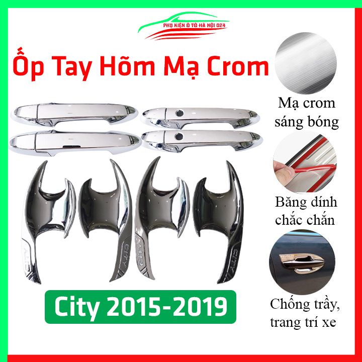 Ốp tay hõm mạ crom City 2015-2020 sáng bóng chống trầy bảo vệ cửa xe ô tô