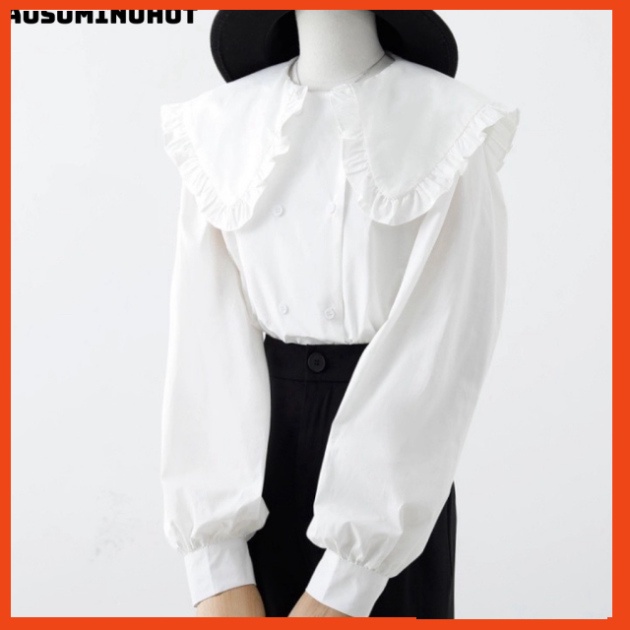 áo babydoll trắng tiểu thư cổ bèo ullzang hàng QC A 290 hihishophaha