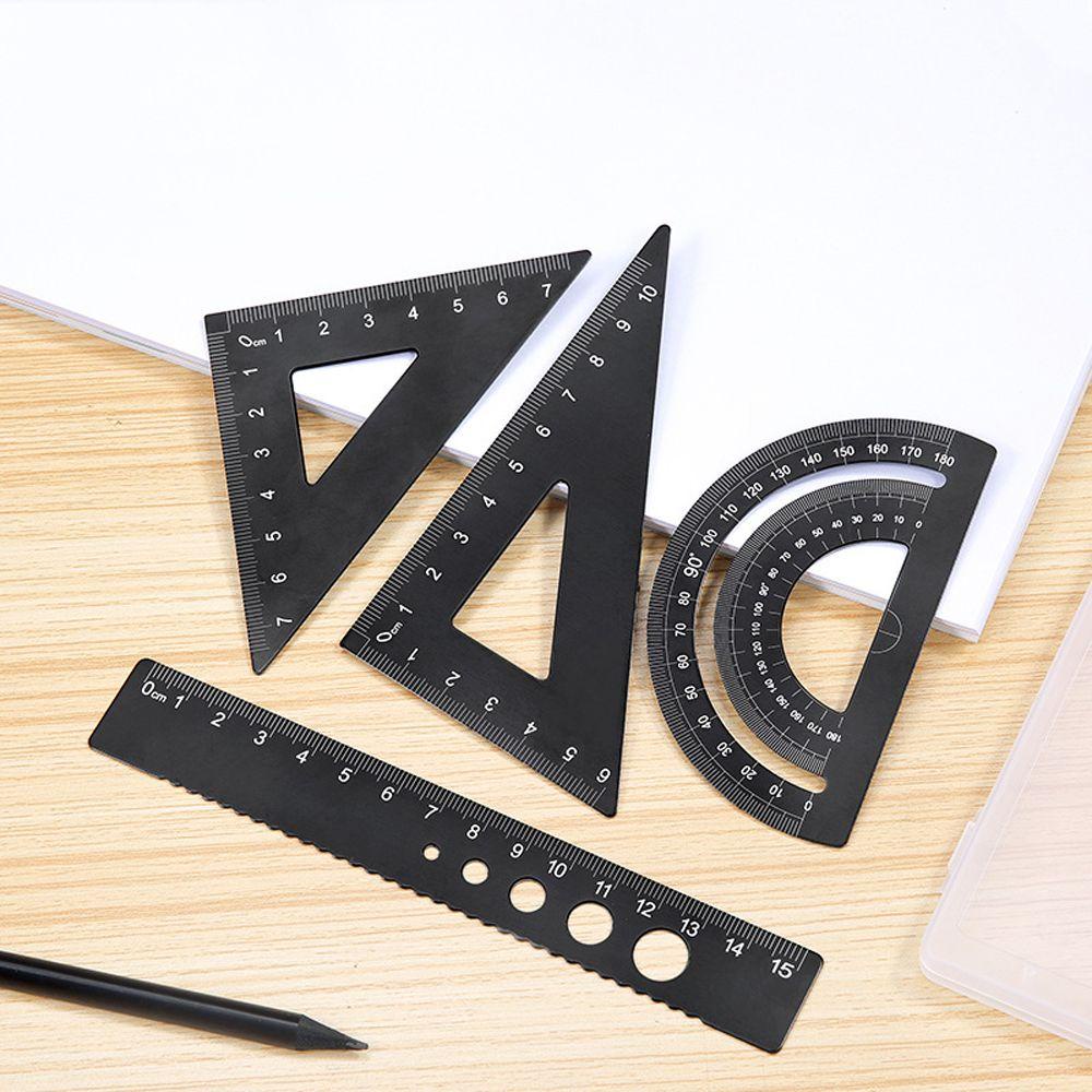 Bộ 4 Dụng Cụ Học Toán Bằng Hợp Kim Nhôm Đa Năng Toàn Diện