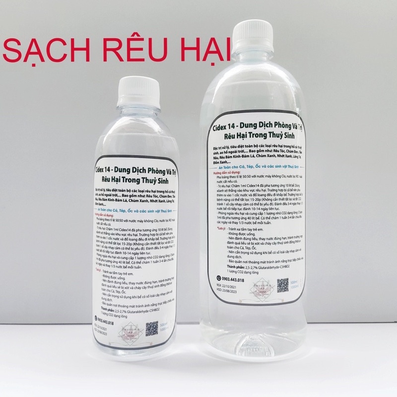 Cidex 14 dung dịch phòng và diệt rêu hại 500ML