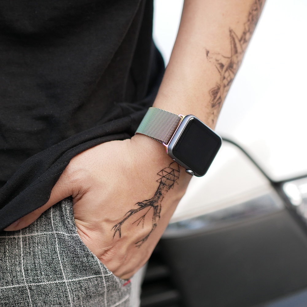 Dây Đeo Inox Milanes Khóa Nam Châm Cho Đồng Hồ Thông Minh Apple watch 44mm 45mm 41mm 42mm 40mm 38mm iwatch se 73456