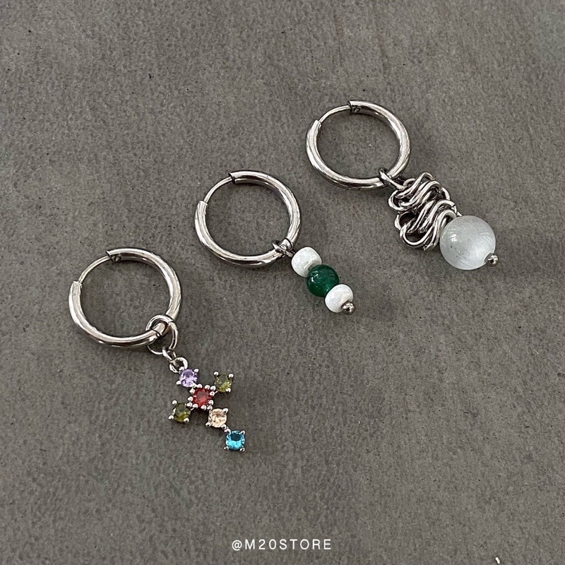 Bông Tai Nam Nữ Dạng Tròn Thép Titan Chống Gỉ Siêu Bền, Khuyên Tai Lẻ Theo Chiếc Phong Cách Unisex Dành Cho Nam Và Nữ