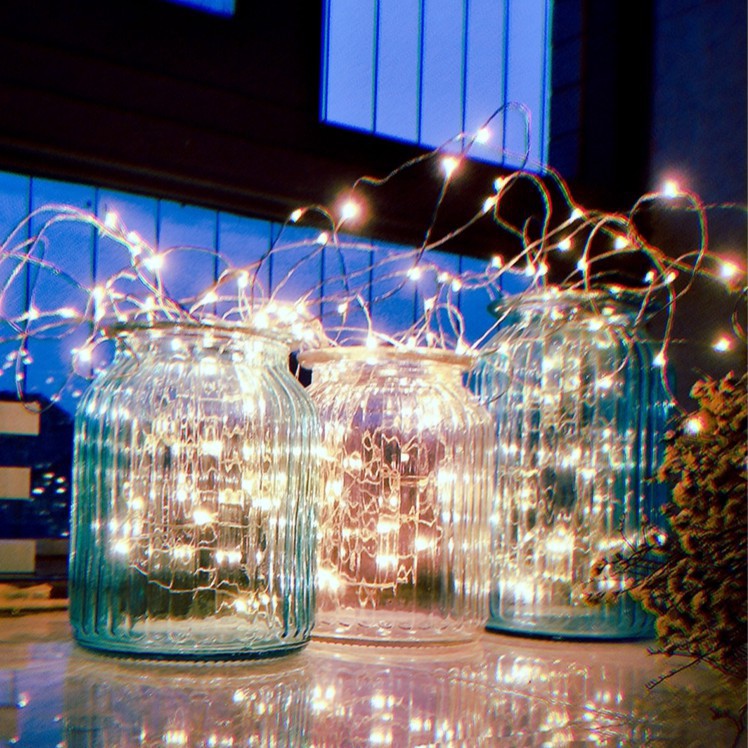 dây đèn led trang trí, 5 mét,  không thấm nước, cung cấp bởi pin 3AA