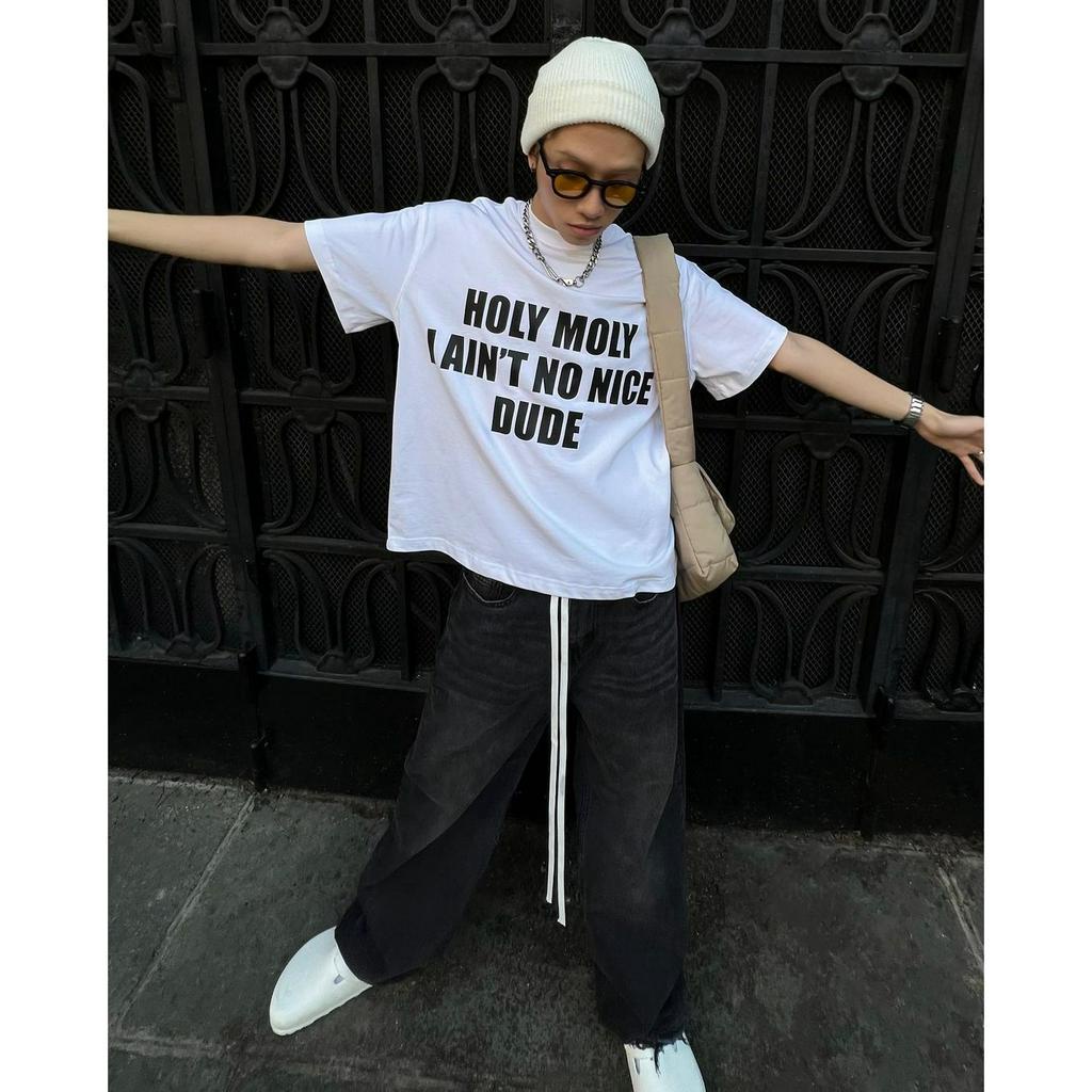 Stressmama Baddie Boxy T-Shirt - White màu trắng chất liệu Cotton vải dày 230 GSM thoáng mát in lụa thủ công Local Brand