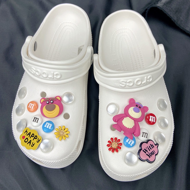 Hạt Charm Hình Giày croc Đính Kim Cương Ngọc Trai Quyến Rũ Cho Nam Nữ