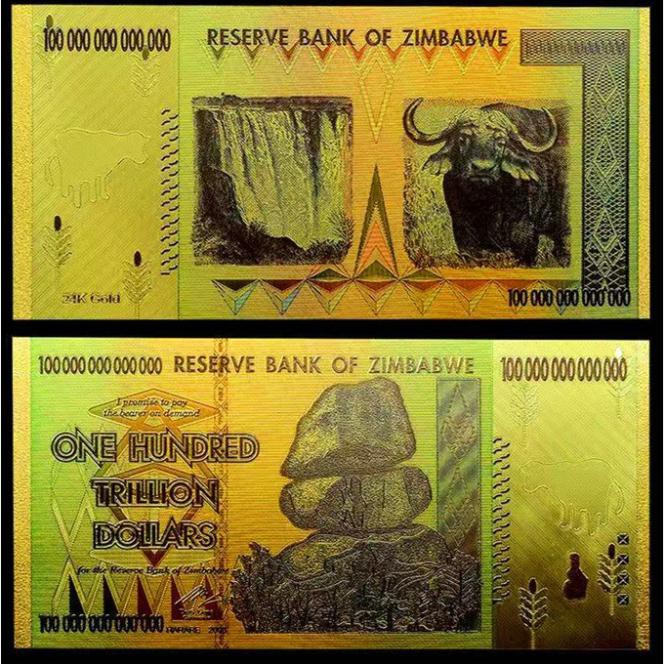Tiền Con Trâu 100 Nghìn Tỷ Zimbabwe Kỷ Niệm Mạ Vàng Plastic - Tặng Kèm Bao Lì Xì 2021 | BigBuy360 - bigbuy360.vn