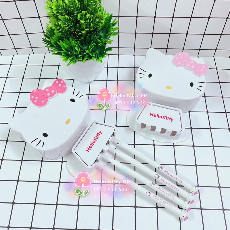 Giá treo bàn chải răng đa năng Hello Kitty