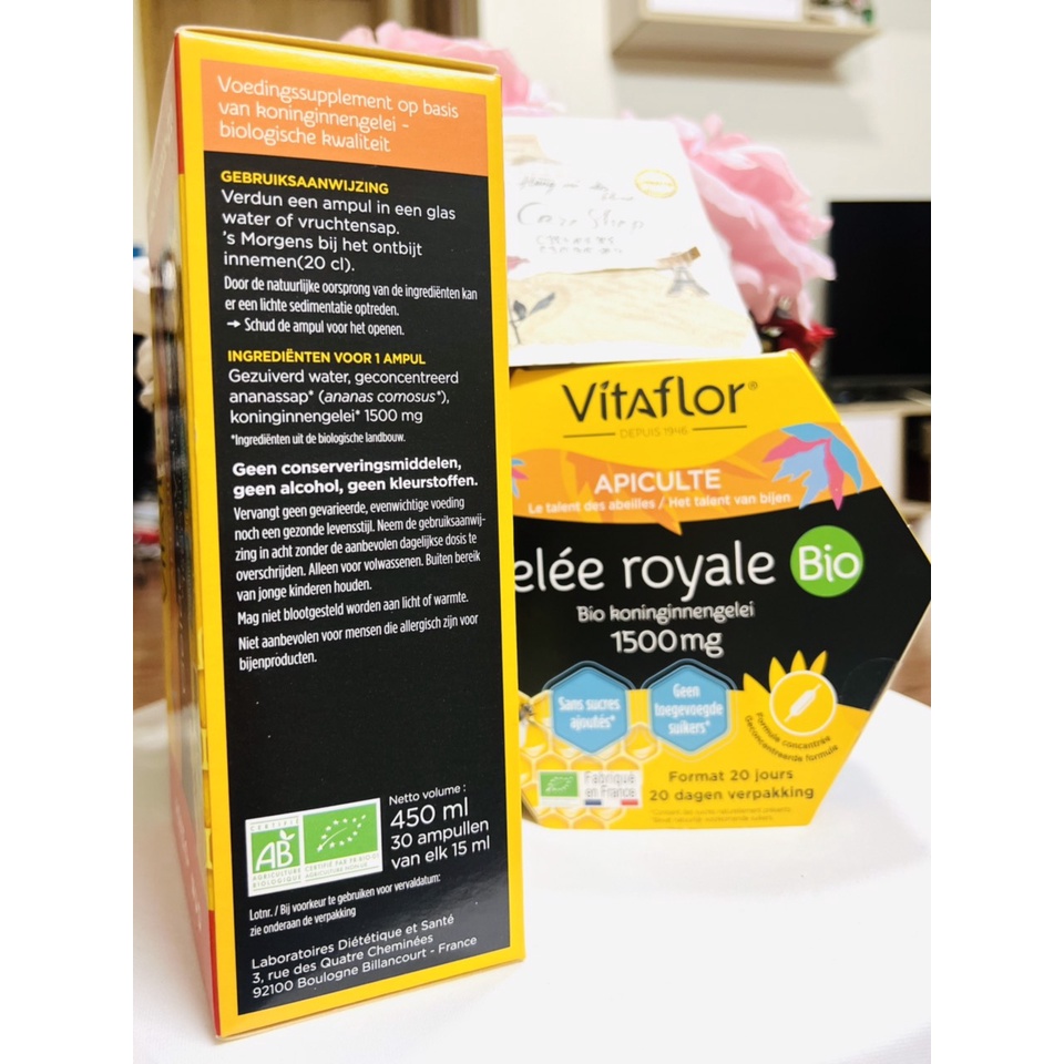 Sữa ong chúa Vitaflor Gelee Royale Bio 1500mg Pháp