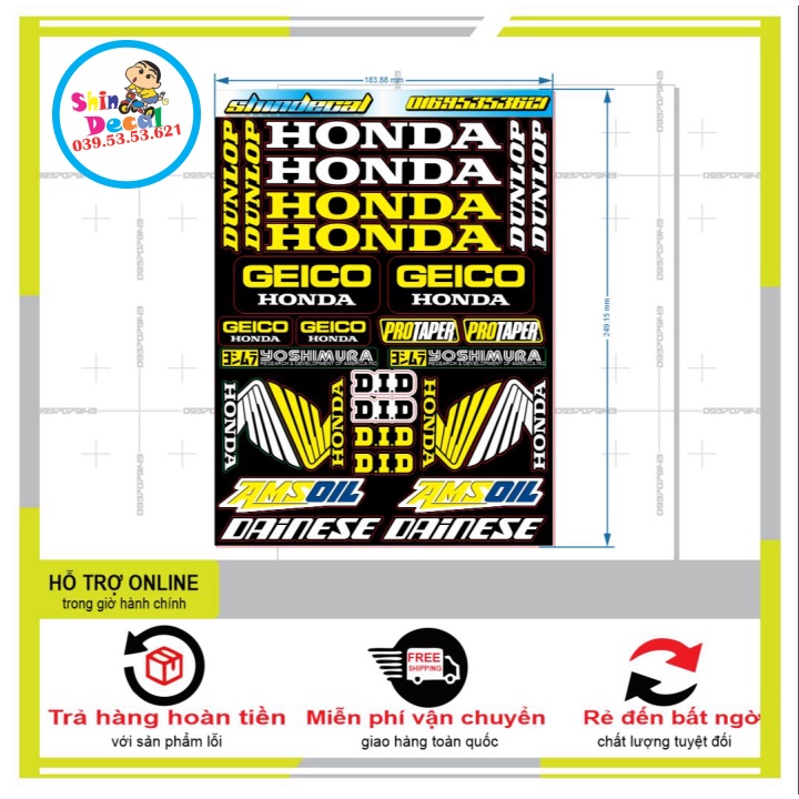 LOGO STICKER CÁNH CHIM TRẮNG VÀNG - SHINDECAL2