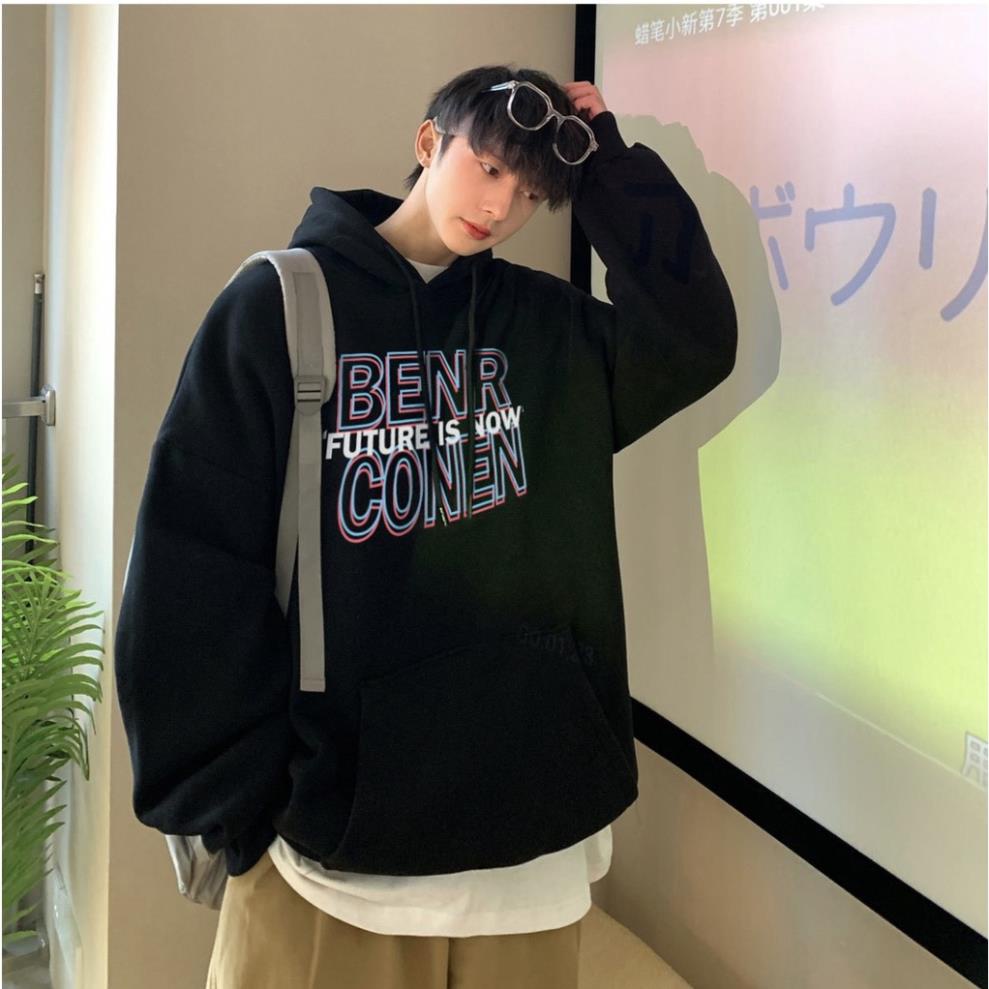 Áo hoodie, áo nỉ in hình họa tiết BENRCONEN vải nỉ cotton form rộng unisex phong cách ulzzang | WebRaoVat - webraovat.net.vn