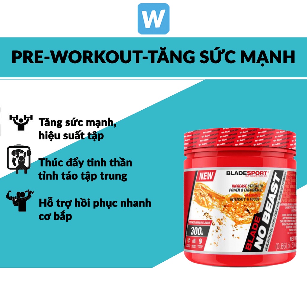 Pre Wortkout - Blade No Beast 56 Muỗng - Tăng Sức Bền , Sức Mạnh