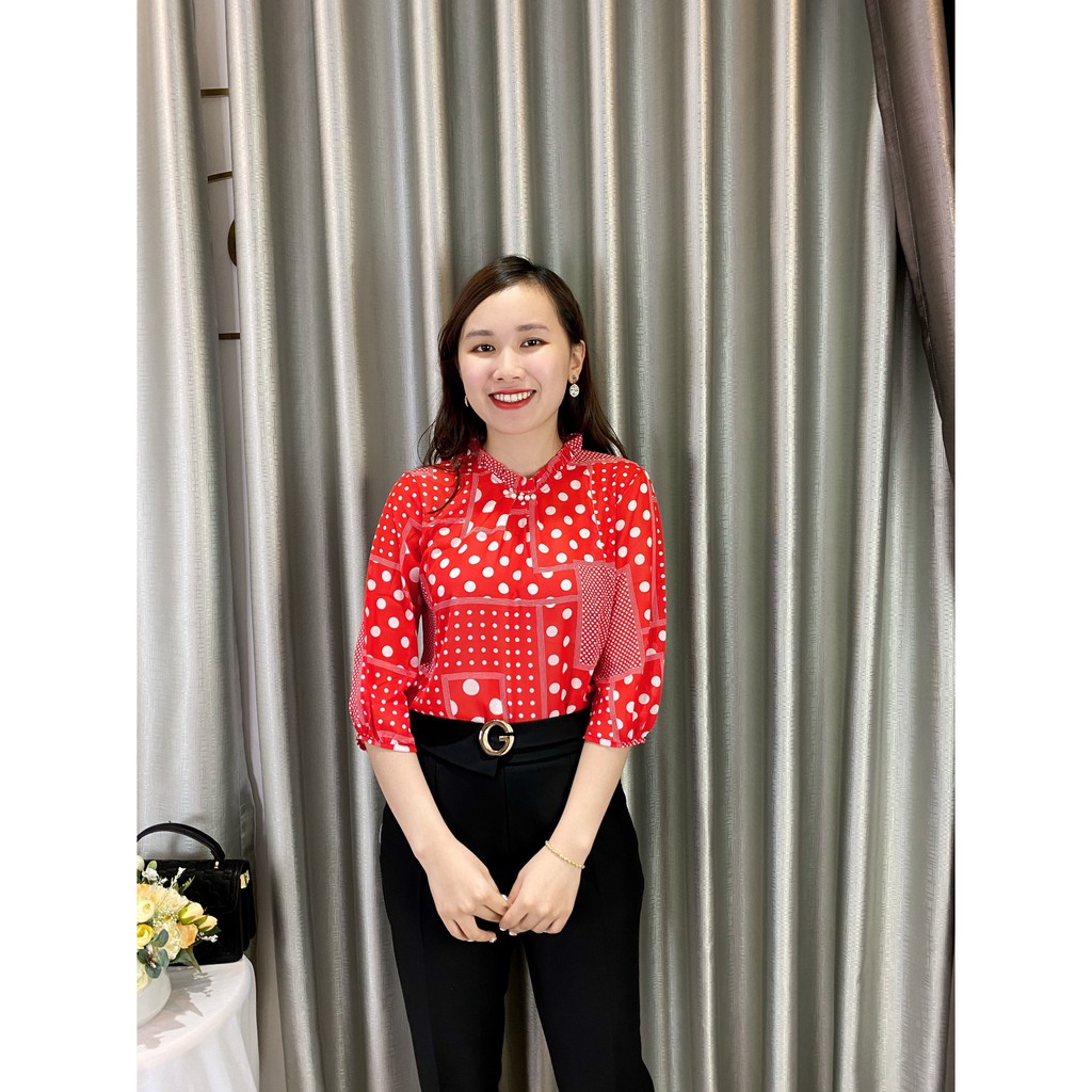 [Mã WASTUP giảm 10% tối đa 30K đơn 99K] Áo sơ mi nữ chấm bi Emvy - A2 | BigBuy360 - bigbuy360.vn