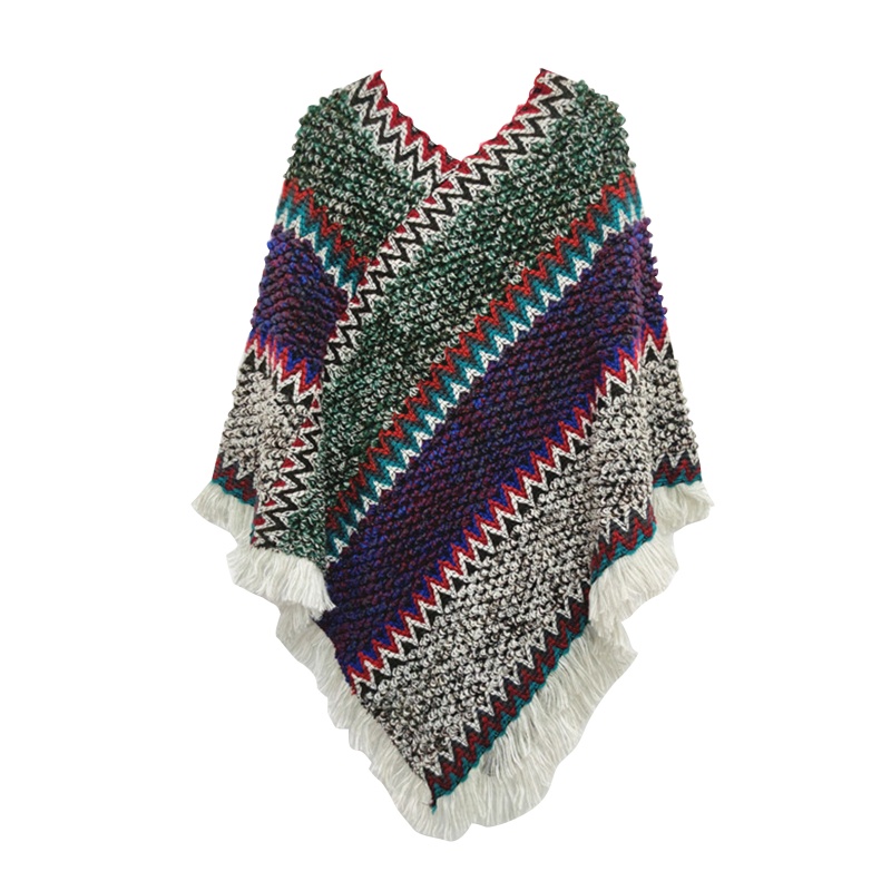 Khăn Choàng Dệt Kim Hình Tam Giác Phong Cách Bohemian Dành Cho Nữ