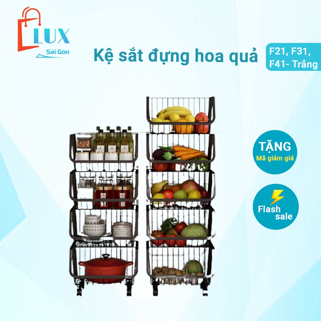 Kệ sắt đựng hoa quả bằng sắt màu trắng, xe đẩy nhiều 2,3,4 tầng nhà bếp, phòng ngủ, đồ dùng cá nhân | BigBuy360 - bigbuy360.vn