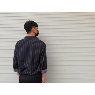 Áo sơ mi sọc màu đen