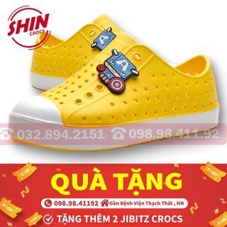 giày native💖FREESHIP💖giày native họa tiết vàng chanh SHINANTIVEVANG tặng thêm 2 jibitz native