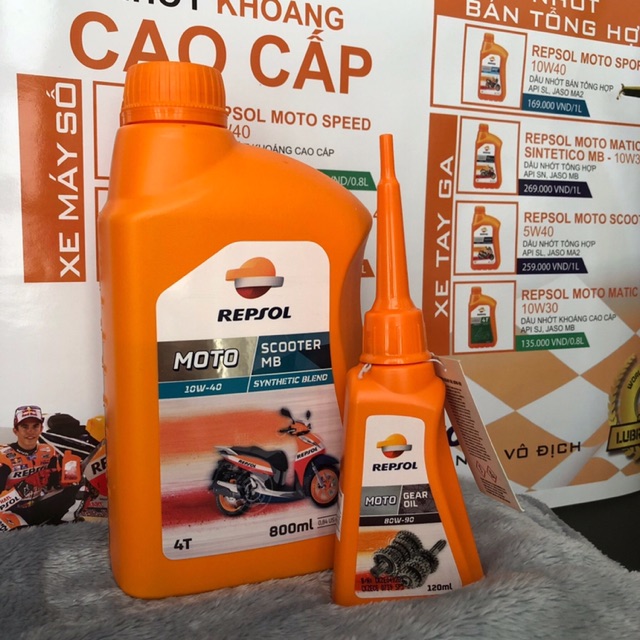  Nhớt Repsol Scooter Synthetic 10w40 MB 800ml