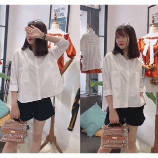 Áo sơ mi Oversize phối 2 túi