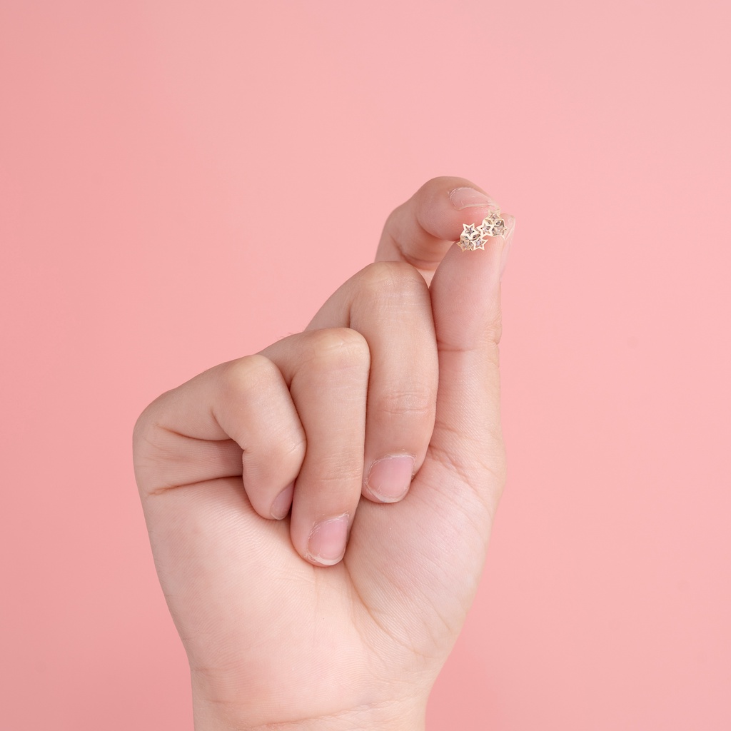 Bông Tai Nữ Vàng 14K BTAM73 Huy Thanh Jewelry