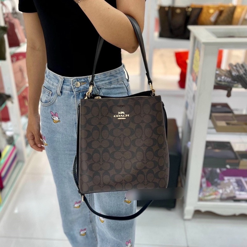 Túi COACH 91512 TOWN BUCKET BAG IN SIGNATURE CANVAS
