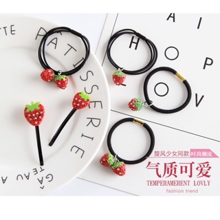 Cặp tóc, buộc tóc quả dâu tây