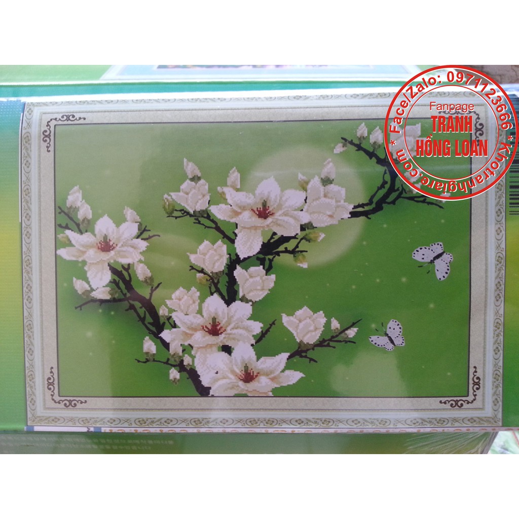 Tranh đính đá hoa mai H123