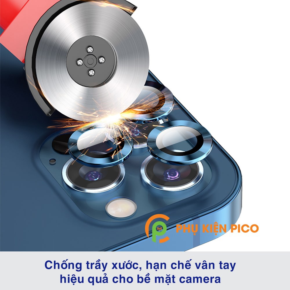 Cường lực mắt camera Iphone 12 Pro có viền kim loại nhiều màu bảo vệ mắt camera cho Iphone 12 Mini