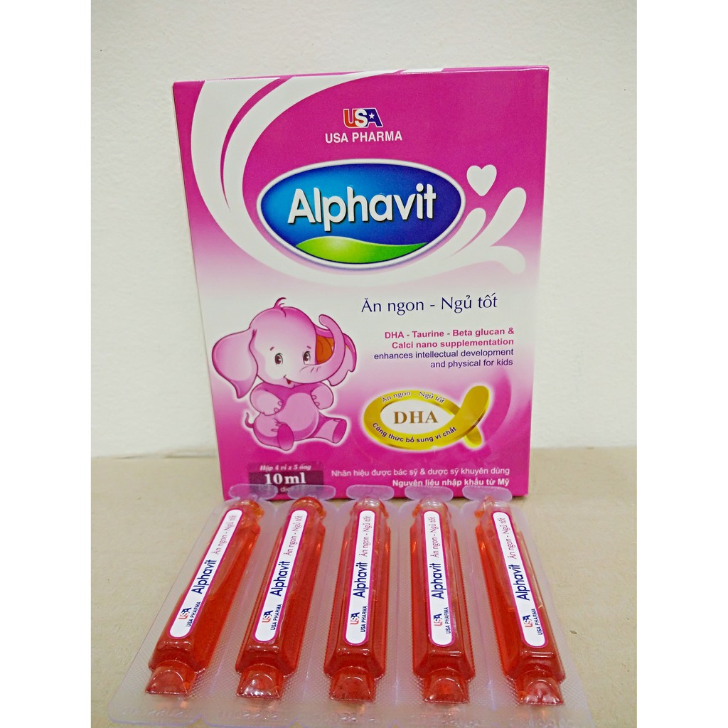 ALPHAVIT ĂN NGON NGỦ TỐT - SIRO ĂN NGON NGỦ TỐT CHO BÉ - HỘP 20 ỐNG NHỰA BẺ