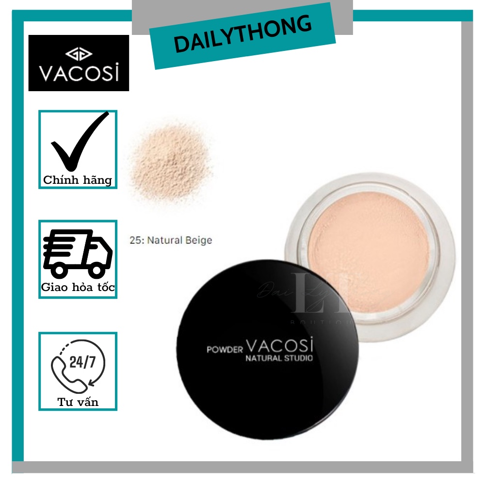 Phấn phủ kiềm dầu mịn da Vacosi Natural Studio Loose Powder chuẩn Hàn