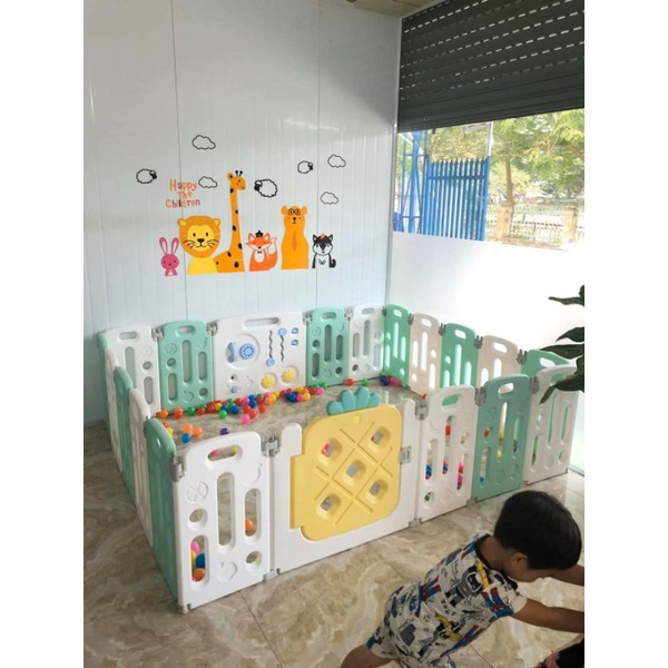 [Tặng Thảm Và 100 Bóng ]Quây nhựa gấp gọn cao cấp an toàn cho bé yêu