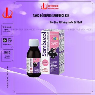 Siro tăng đề kháng Sambucol kid cho trẻ từ 3 tuổi và người lớn, 120ml-Lifescare