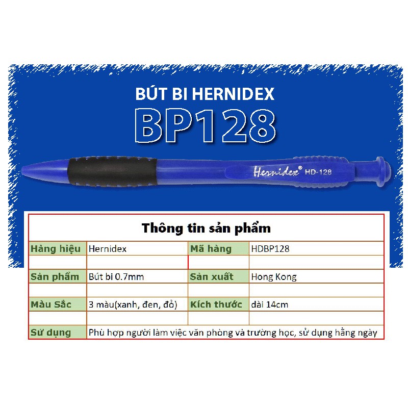 Bút bi bấm Hernidex HD-128