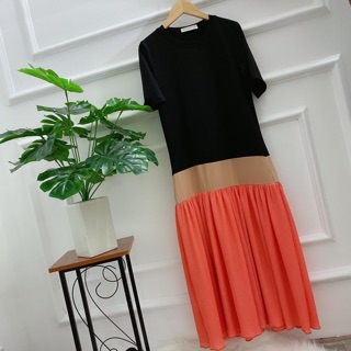 Váy suôn cotton pha chân dập ly