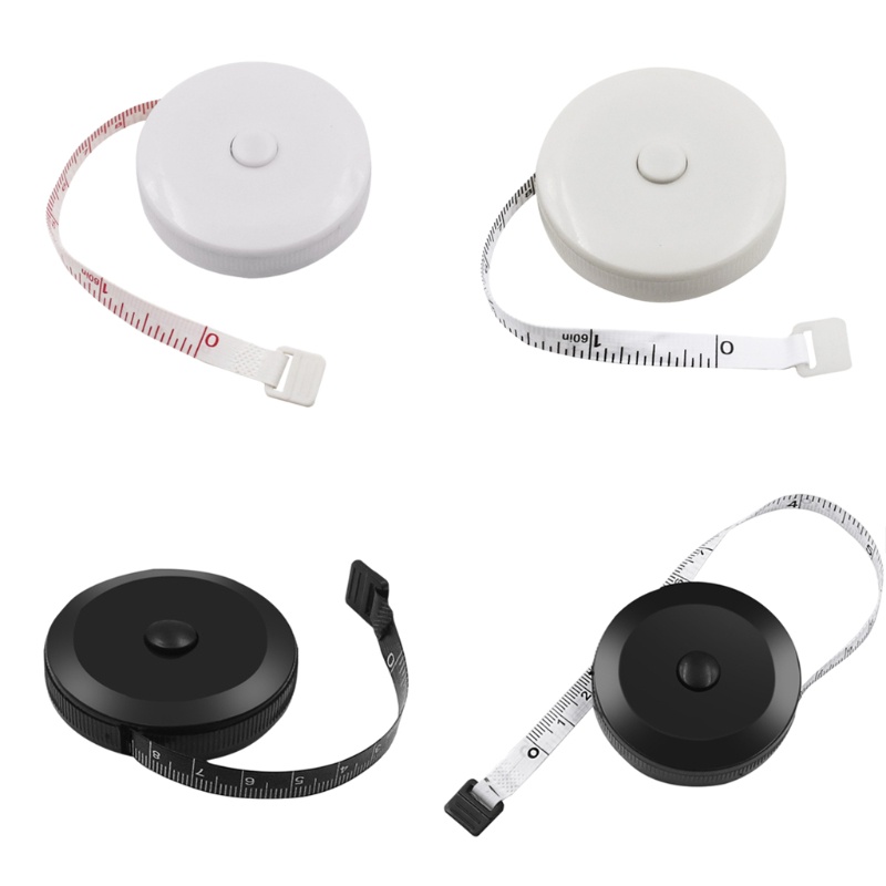 Thước Dây Mềm Màu Đen 60-Inch Có Thể Thu Gọn Hỗ Trợ Giảm Cân Tiện Dụng