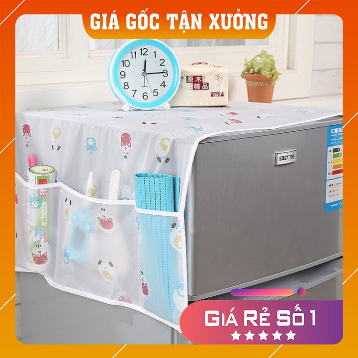 Phủ Tủ Lạnh ❤️FREESHIP❤️ Miếng Che Tủ Lạnh Chống Bụi, Chống Thấm Nước, Đựng Đồ Tiện Dụng