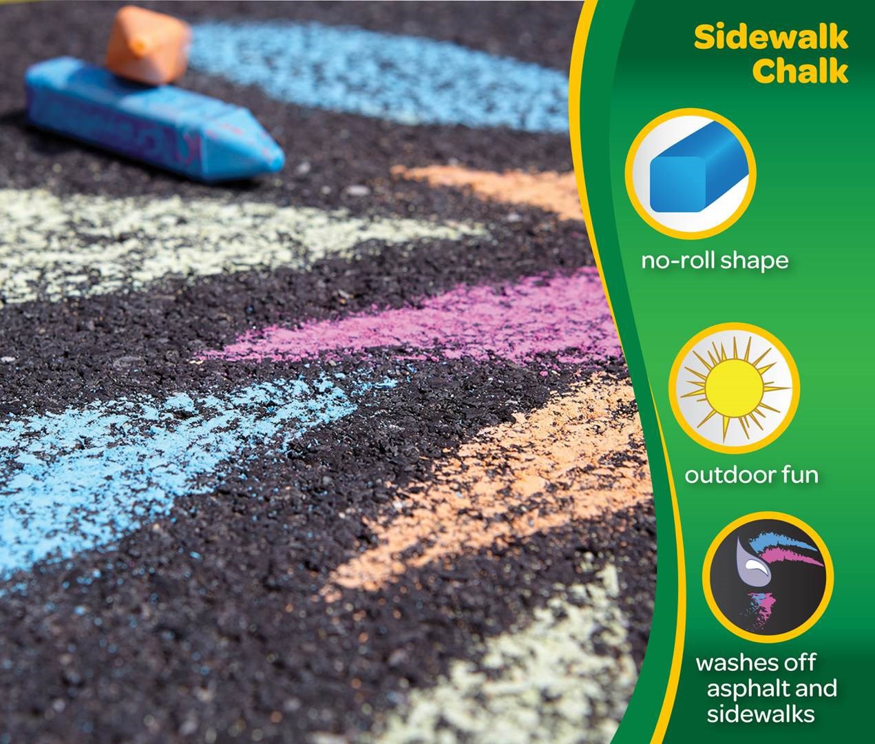 HỘP 48 VIÊN PHẤN MÀU CRAYOLA WASHABLE SIDEWALK CHALK (RỬA ĐƯỢC) (48 MÀU)