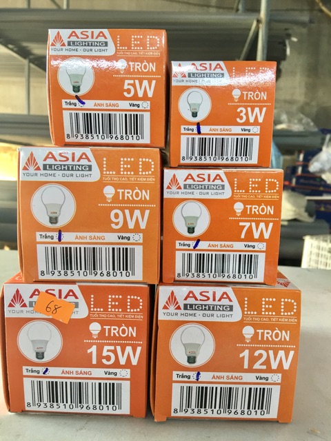 Bóng led tròn ASIA LIGHTING ( từ 3w đến 15w - ánh sáng trắng )