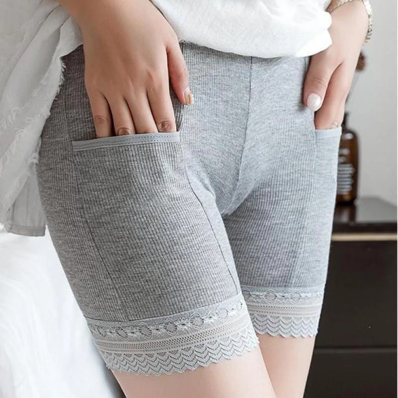 Quần short bảo hộ mặc bên trong váy mềm mại có túi phối ren thời trang cho nữ | BigBuy360 - bigbuy360.vn