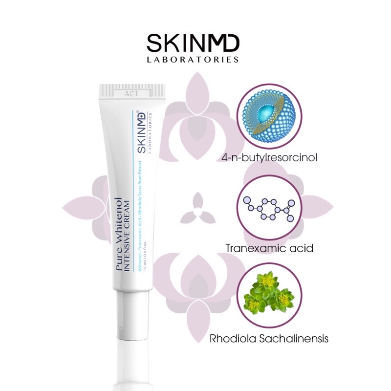 [Mã BMLTM50 giảm đến 50K đơn 99K] Kem cải thiện làn da tối màu SkinMD Pure Whitenol Intensive Cream Hàn Quốc 15ml